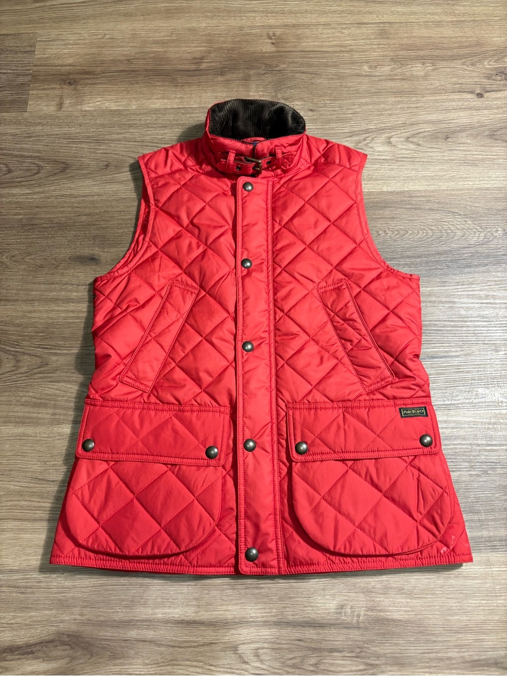 Polo Ralph Lauren Women’s Quilted Puffer Vest Corduroy Collar